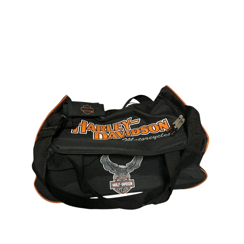 Harley-Davidson Motorcycles‎ Eagle Logo Black & Orange Durable Travel Duffle Bag